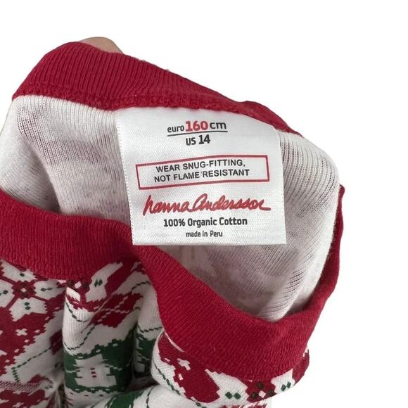 Hanna Andersson Fair Isle Holiday Pajama Set Unisex Kids 160 / 14 - Picture 8 of 10